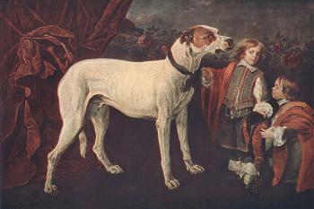 Jan Fyt : Big Dog, Dwarf and Boy